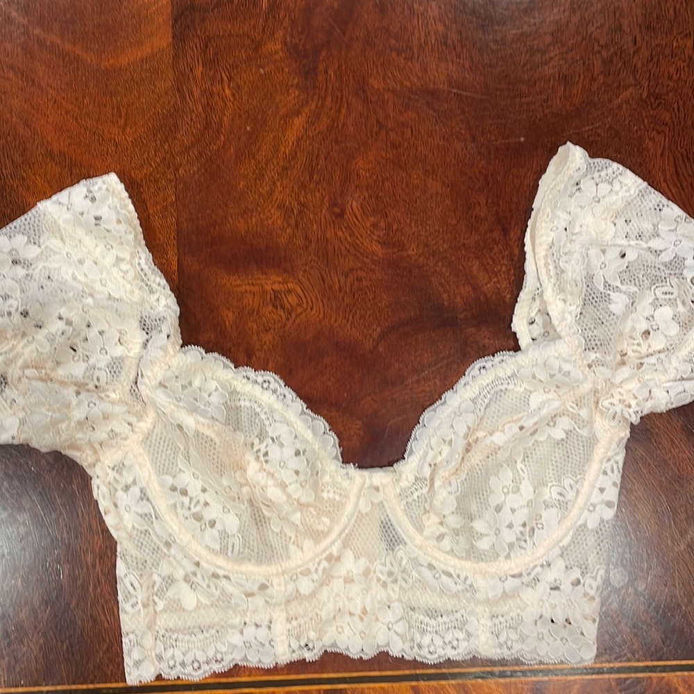 Lace crop corset top